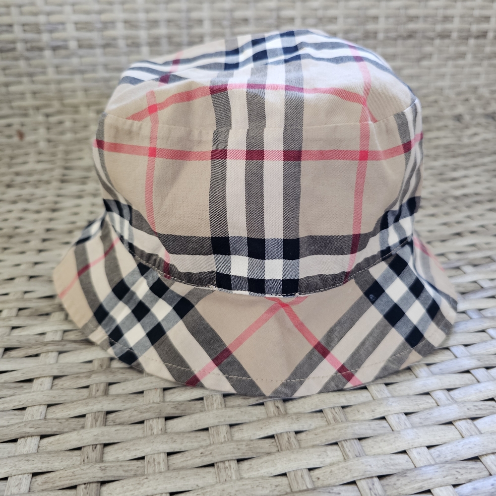 Burberry Kids Plaid Bucket Hat - Black, Red, Tan